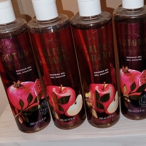 4 avon body washes Saltes caramel apple and autumn berry twist